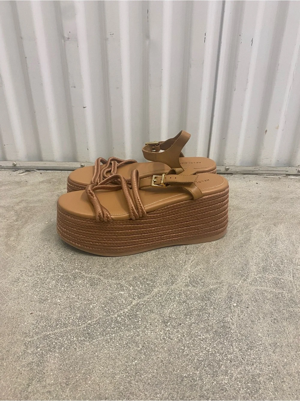NEW Kelsi Dagger Tan Platform Rope Sandals, Size 9